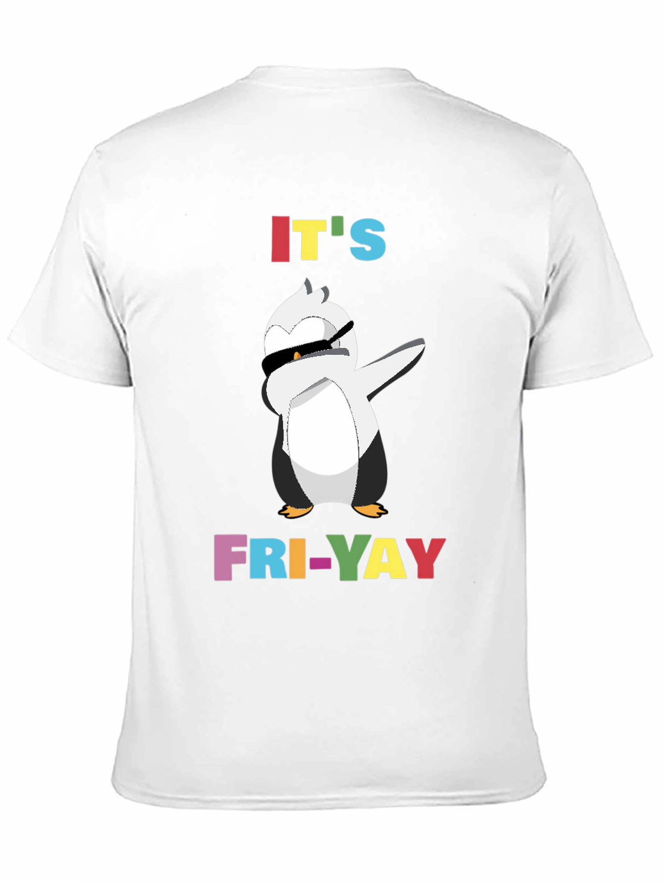 Black It's Fri-Yay Penguin Dabbing T-Shirt view 11