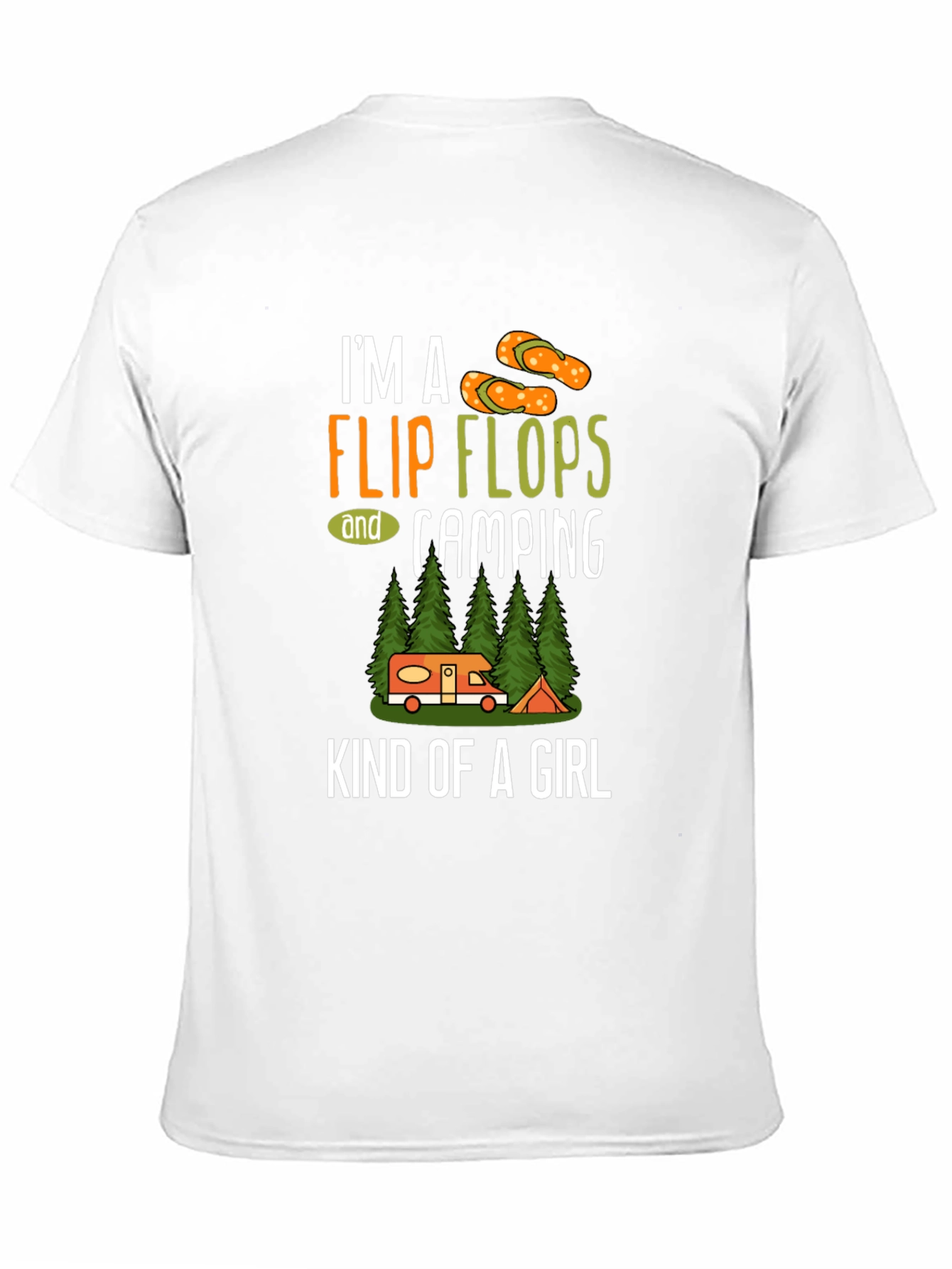 Black I'm a Flip Flops & Camping Kind of a Girl T-Shirt view 11