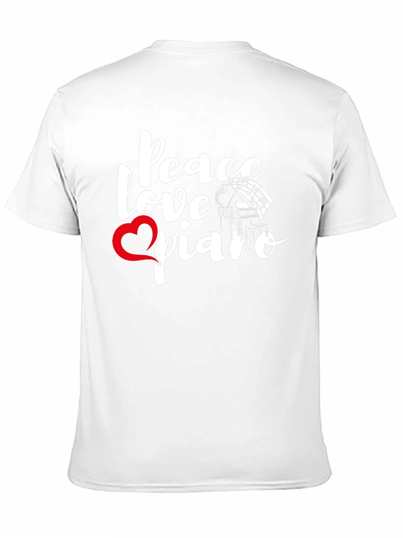 Black Peace Love Piano Graphic Tee view 11