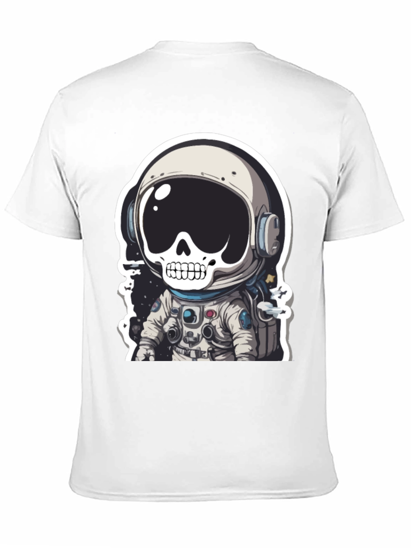 Black Skull Astronaut Graphic Tee - Men's Black T-Shirt view 11