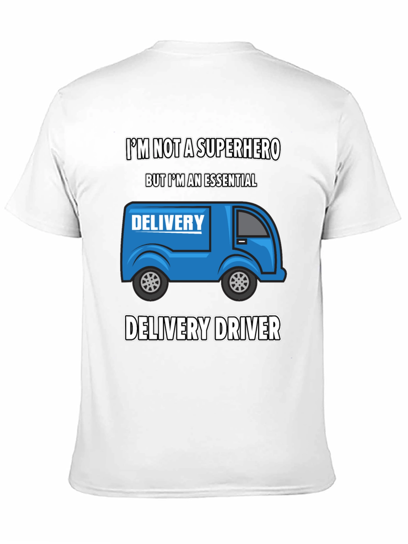 Black Essential Delivery Driver Graphic T-Shirt view 11