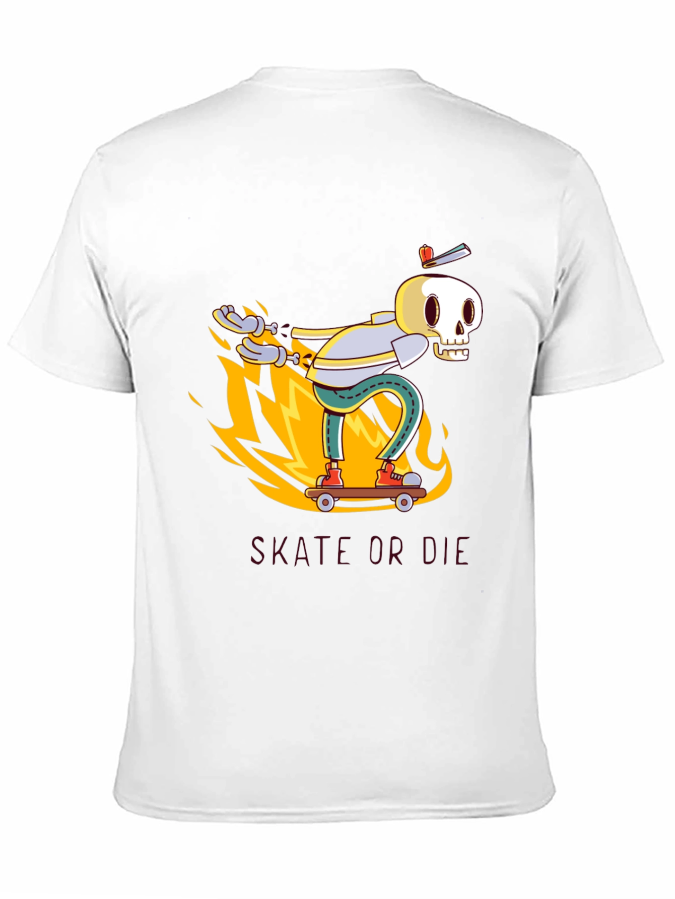 Black Skate or Die Black Graphic Tee - Skeleton Skateboarder view 11
