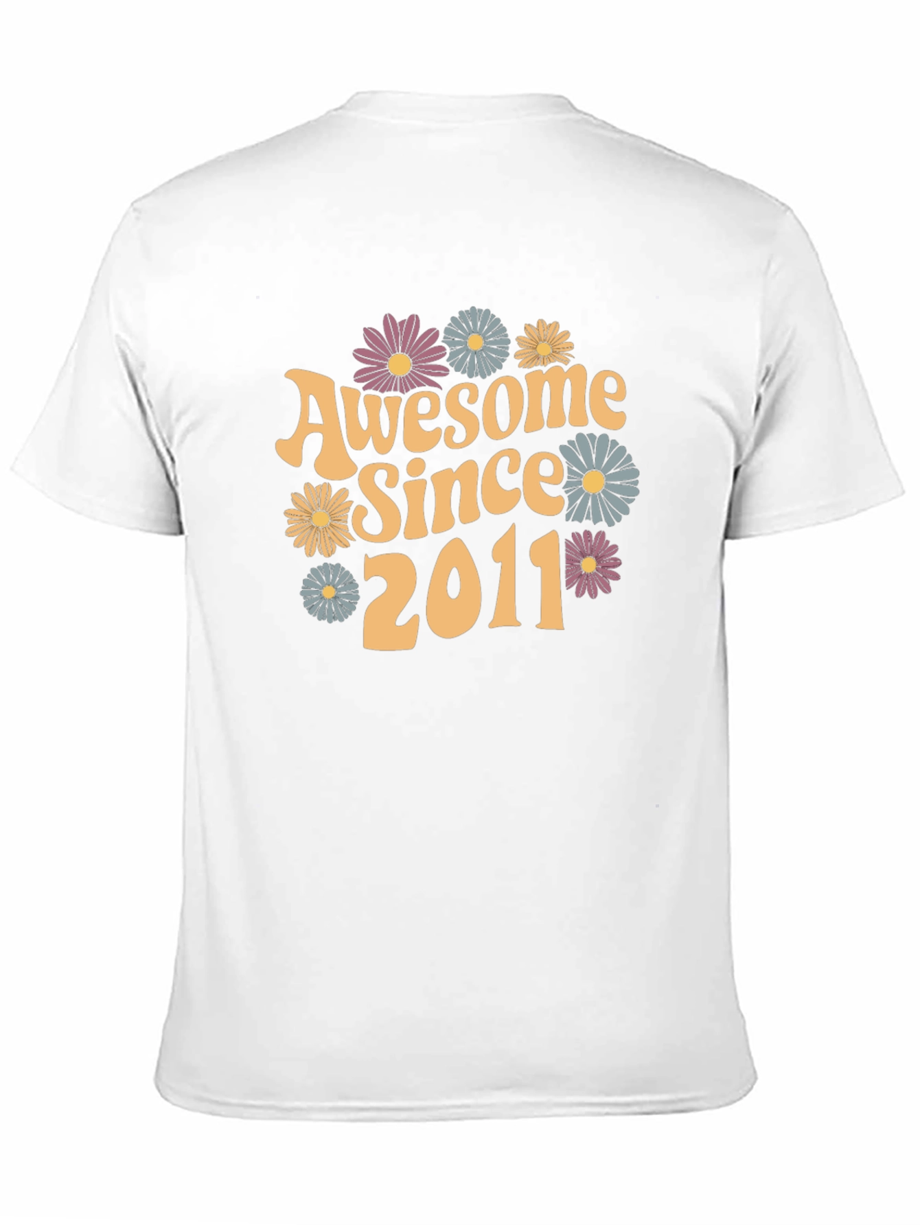 Black Awesome Since 2011 Floral T-Shirt view 11