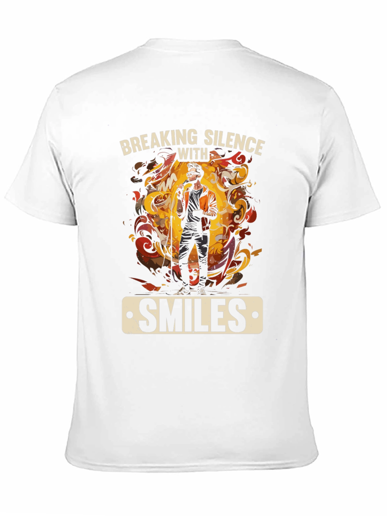 Black Breaking Silence With Smiles Graphic Tee view 11