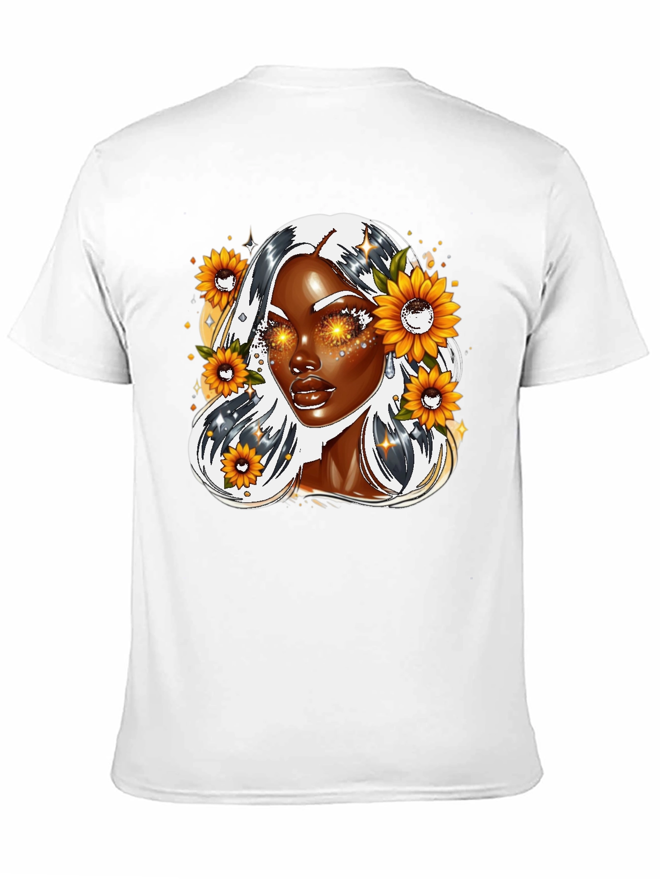 Black Sunflower Goddess Graphic Tee - Black view 11