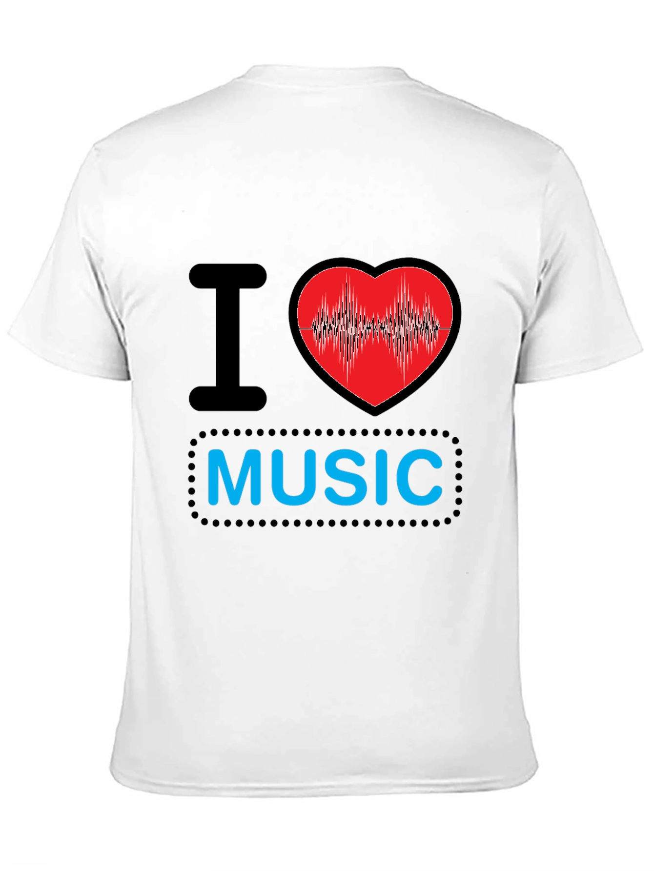 Black I Heart Music Black T-Shirt view 11