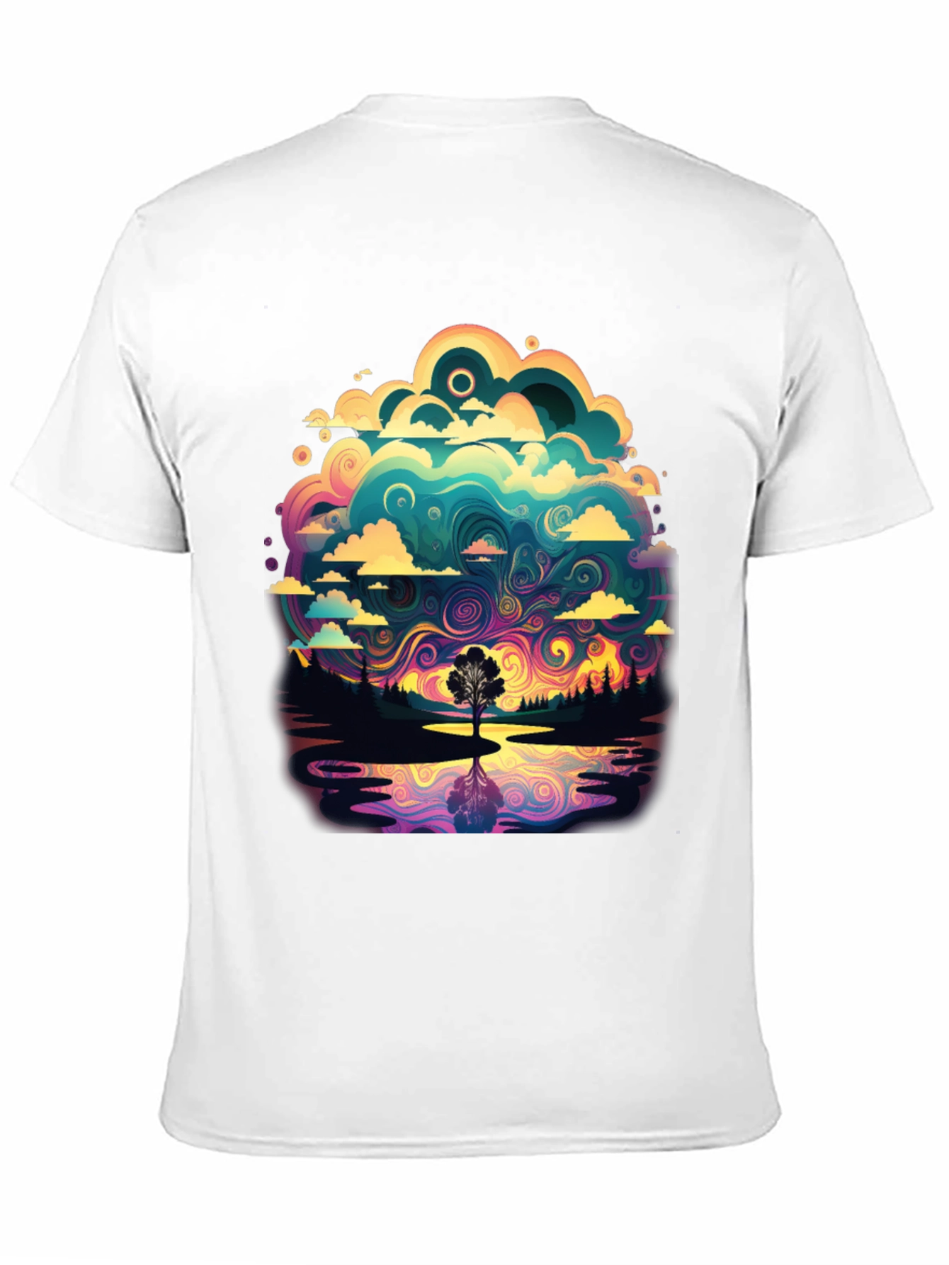 Black Vivid Psychedelic Nature T-Shirt view 11