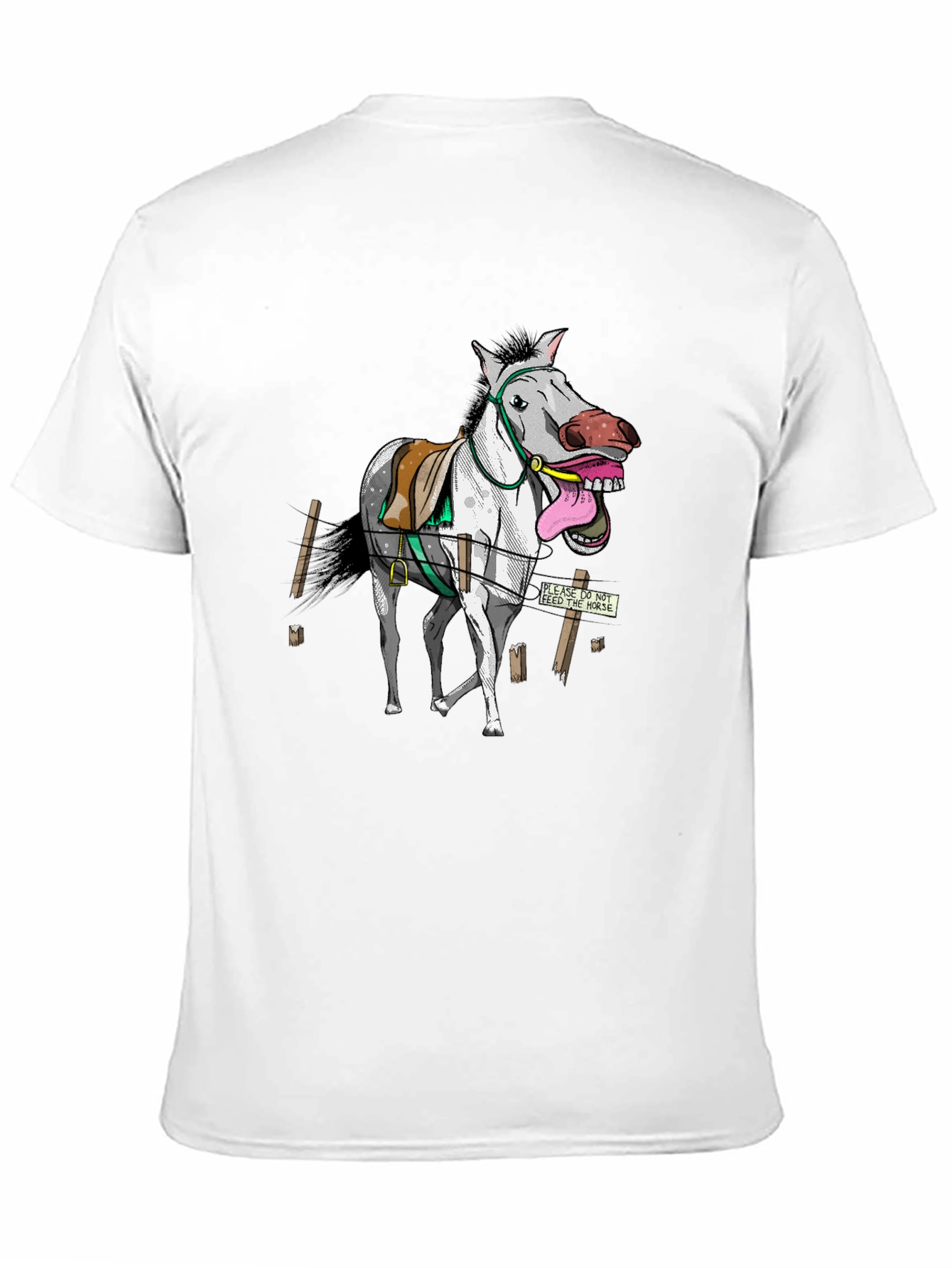 Black Funny Horse Graphic Tee - Black Cotton T-Shirt view 11