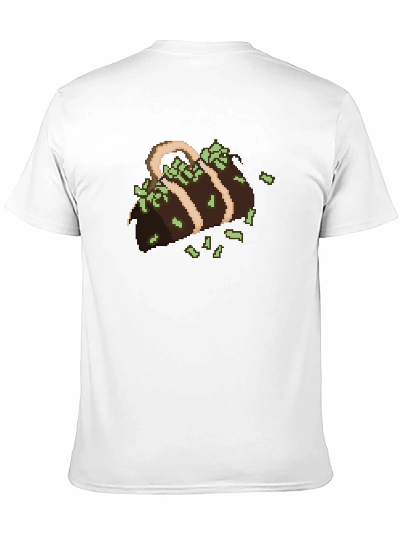 Black Pixelated Money Bag Graphic Tee - Gamer Style view 11
