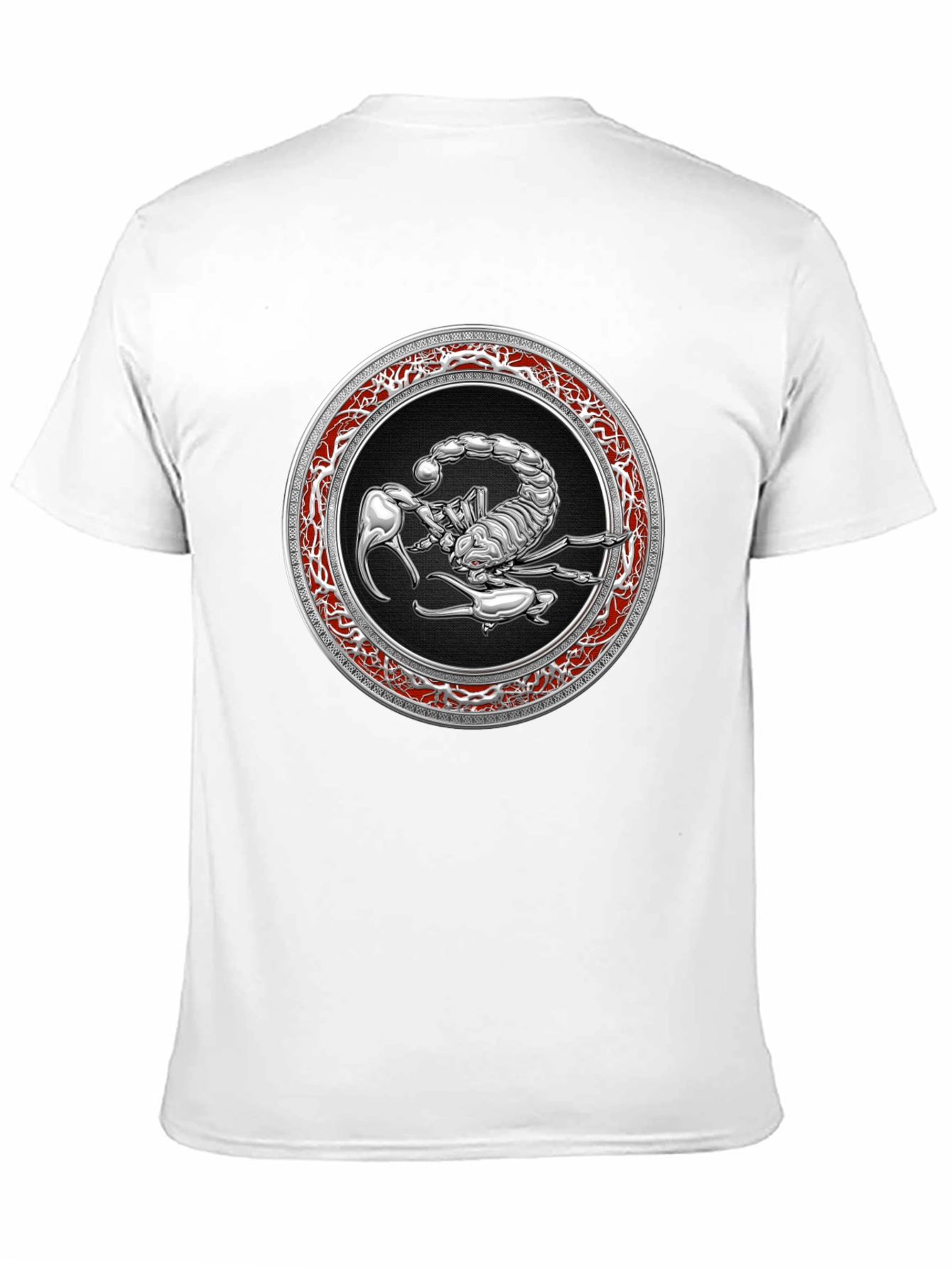 Black Scorpion Graphic Tee - Bold Silver Zodiac Design view 11