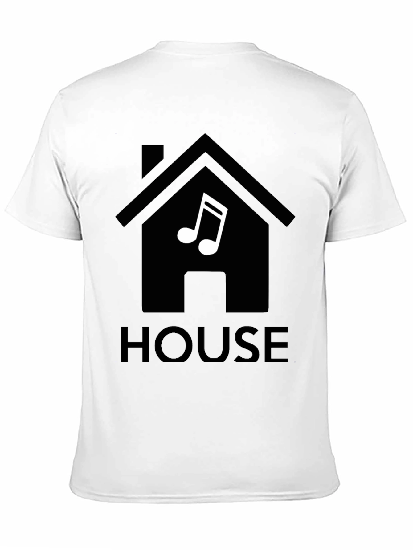 Black House Music T-Shirt, Black, Minimalist Design view 11