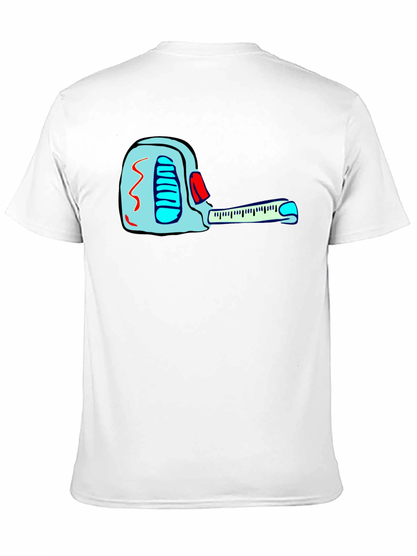 Black Cartoon Tape Measure Black T-Shirt view 11