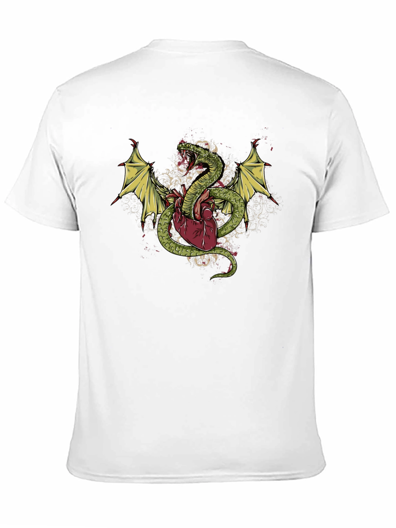 Black Snake & Heart Graphic T-Shirt - Edgy Style view 11