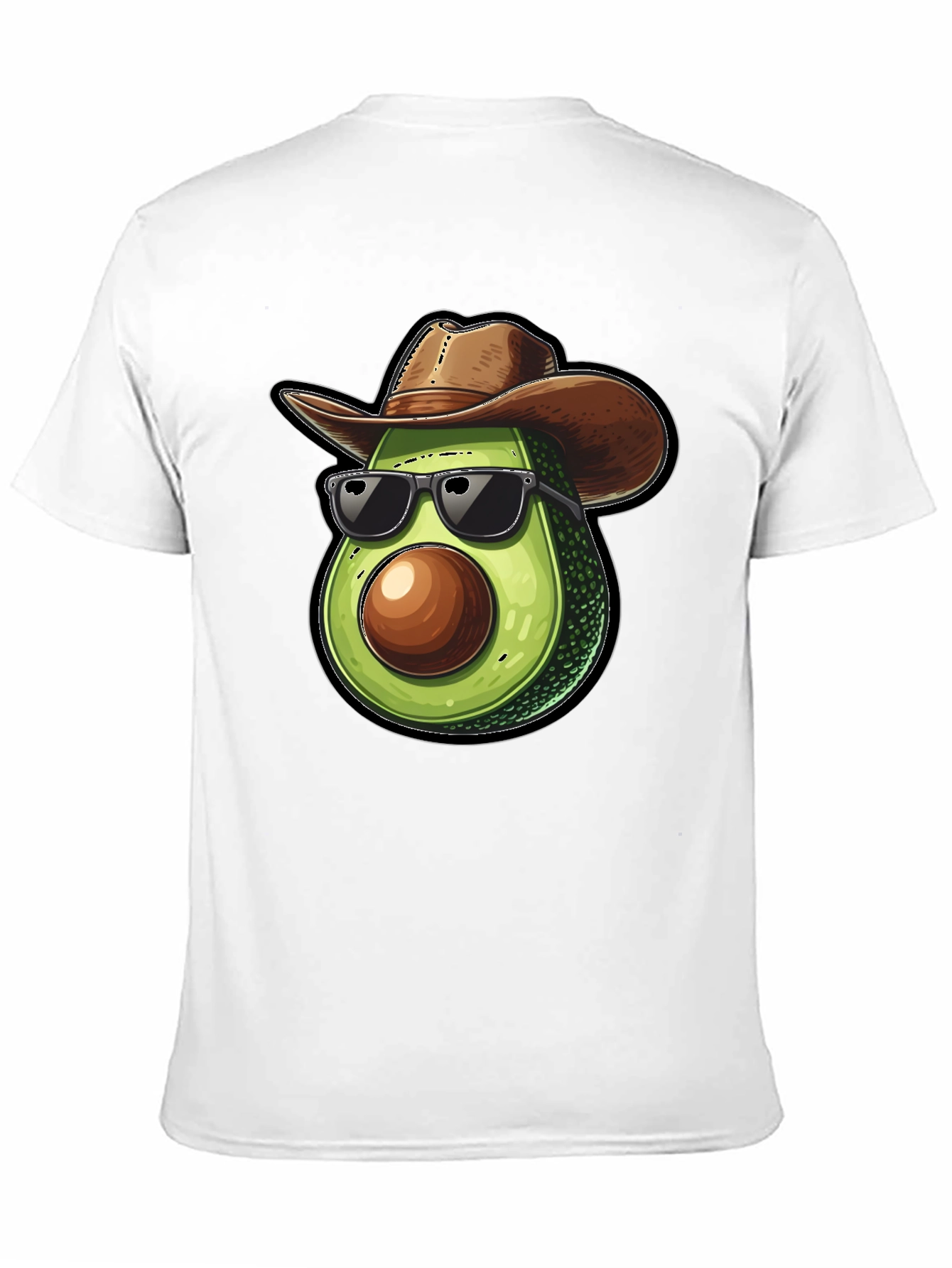 Black Cool Avocado Cowboy Black T-Shirt view 11