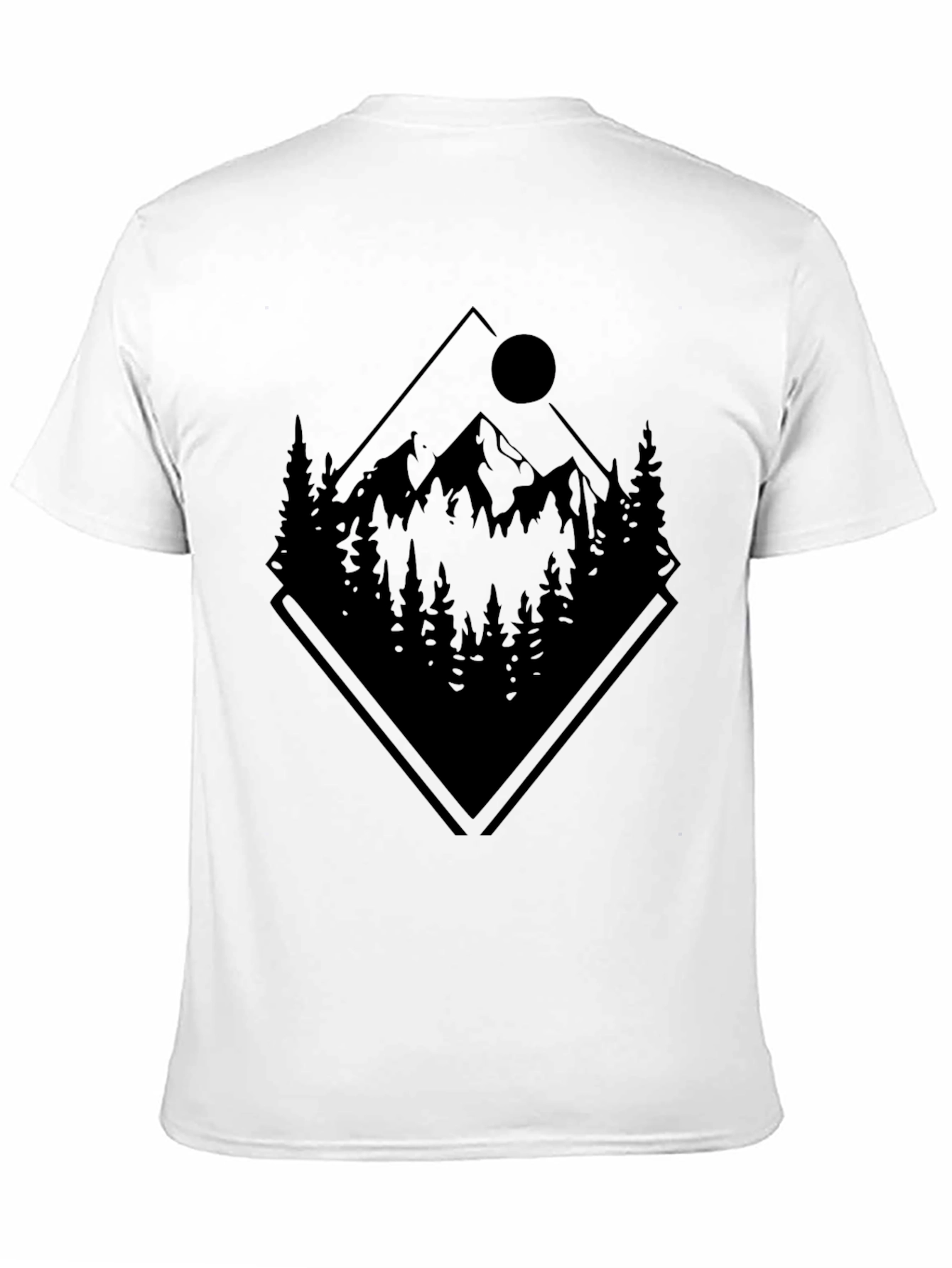 Black Mountain Scene Graphic T-Shirt - Black view 11