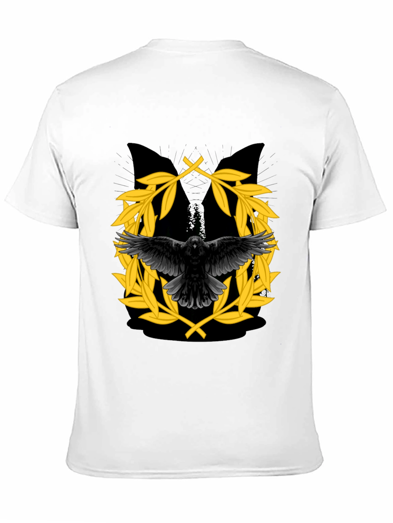 Black Raven & Laurel Wreath Graphic T-Shirt view 11