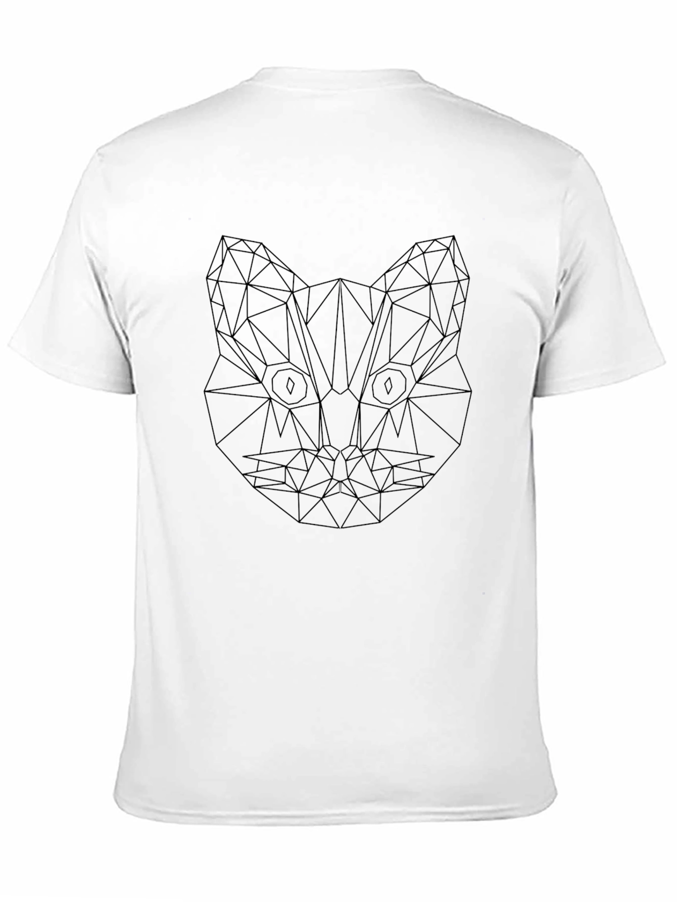Black Geometric Cat Graphic Tee - Modern Style view 11