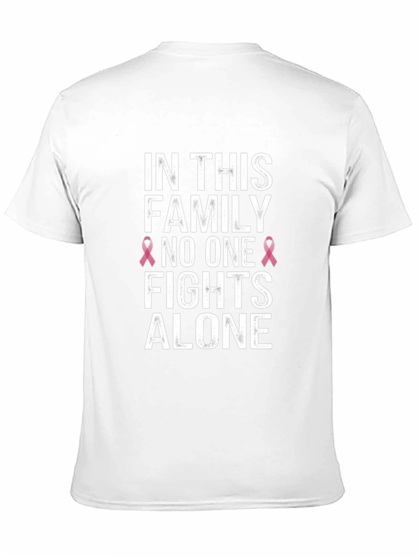 Black Breast Cancer Awareness T-Shirt - "No One Fights Alone" view 11