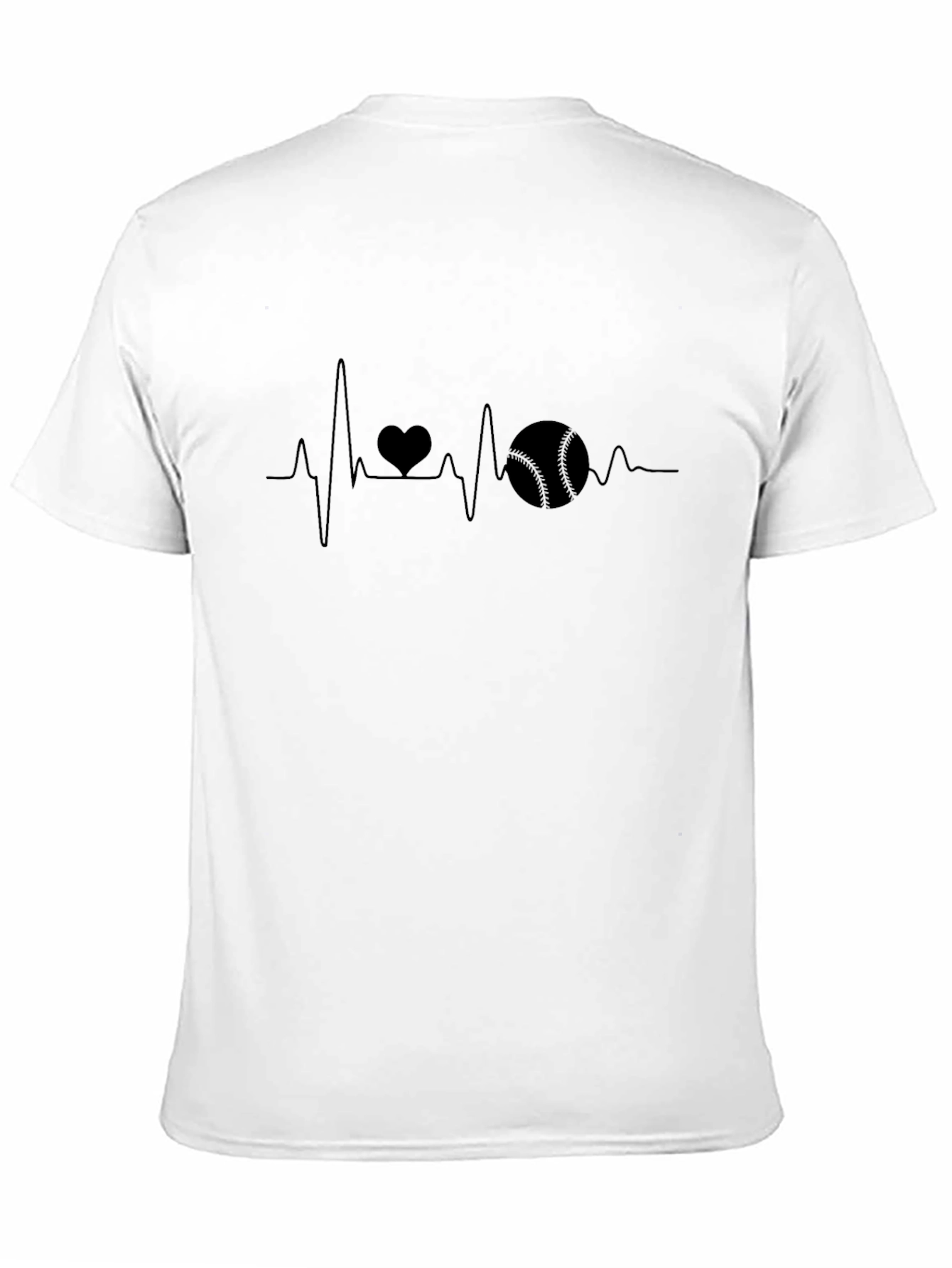 Black Baseball Heartbeat T-Shirt - Love of the Game view 11