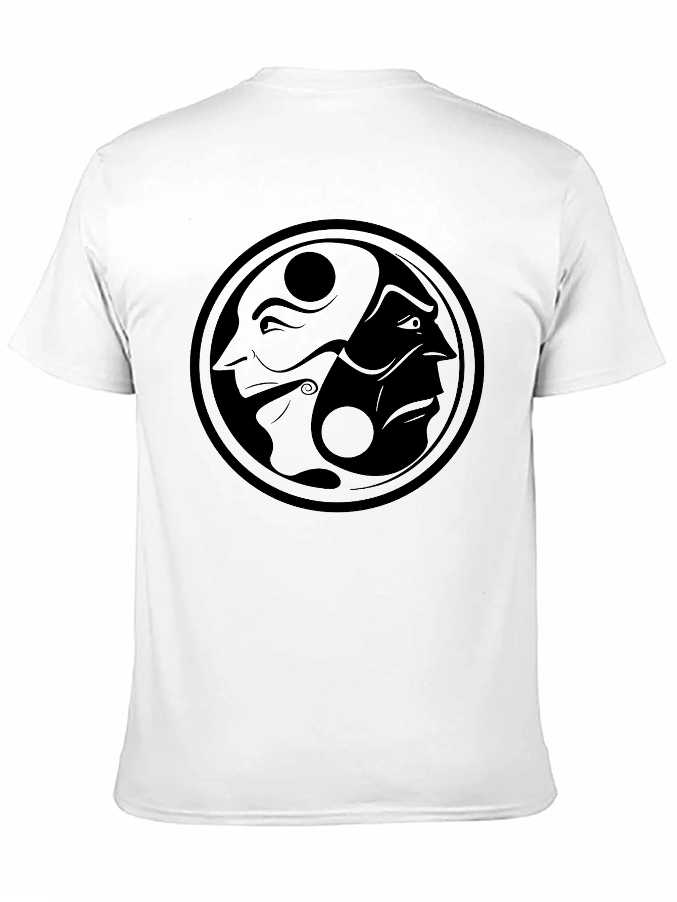 Black Yin Yang Faces Graphic T-Shirt - Mens Black Tee view 11