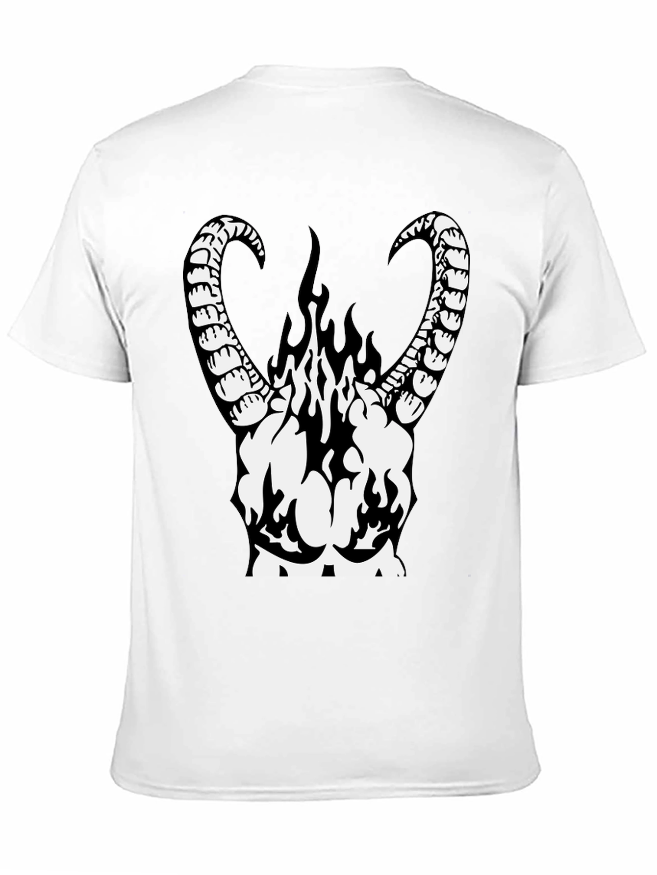 Black Infernal Horns Graphic T-Shirt - Black Cotton Tee view 11