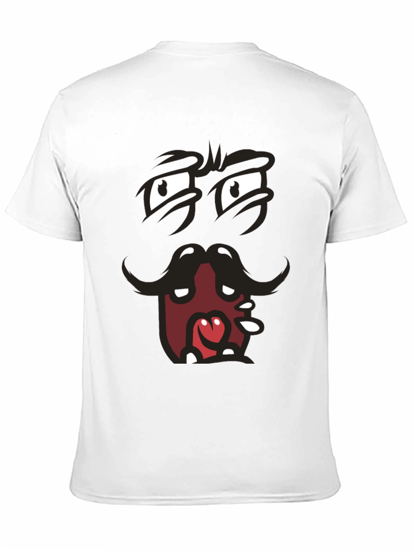 Black Funny Cartoon Face Graphic Black T-Shirt view 11