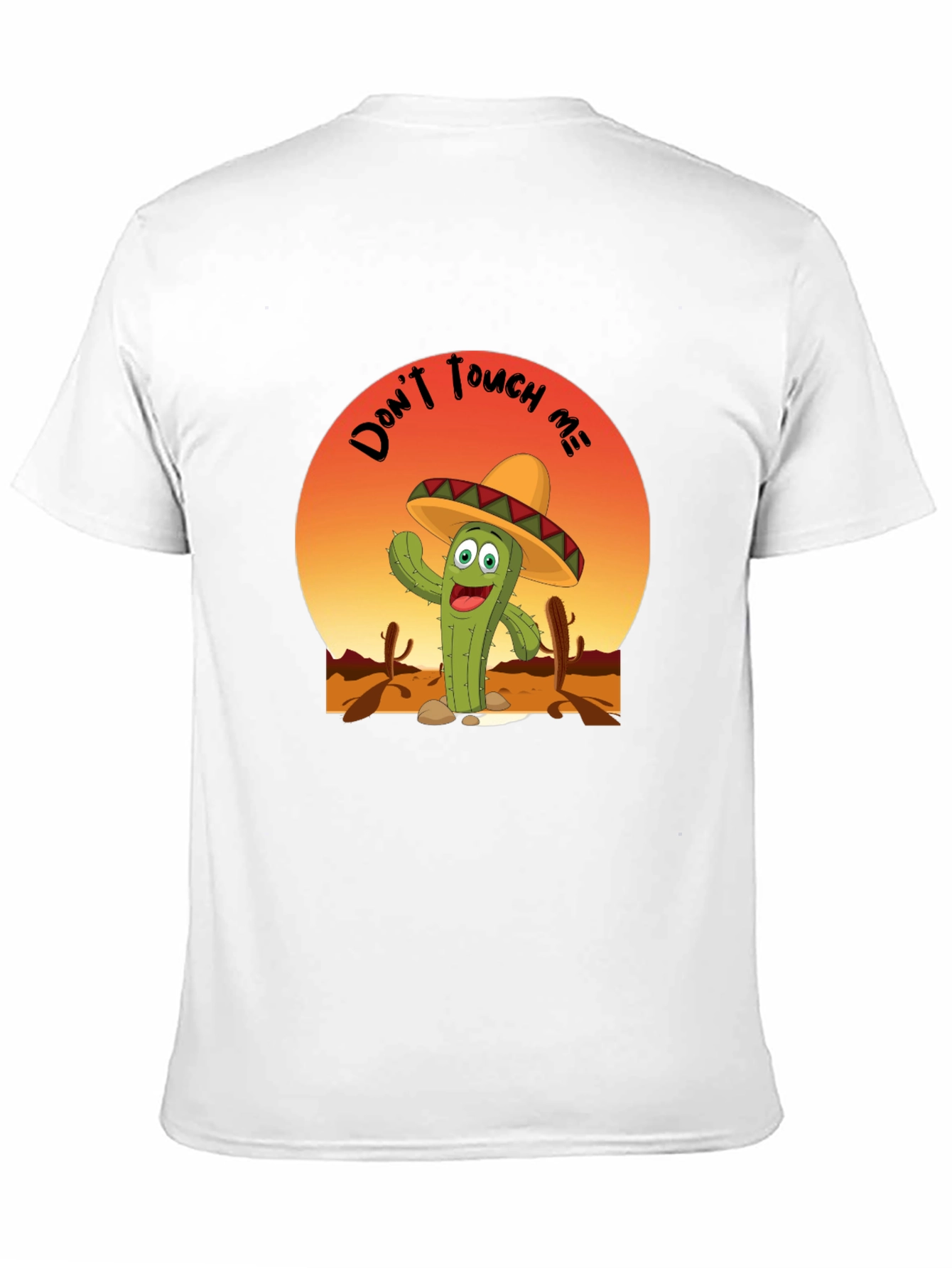 Black Funny Cactus 'Don't Touch Me' T-Shirt view 11