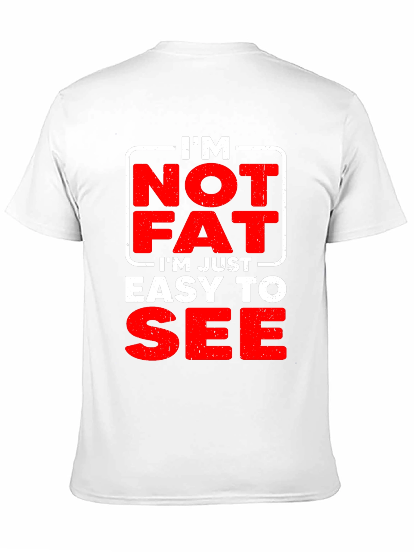 Black Funny Men's "I'm Not Fat" Graphic T-Shirt view 11