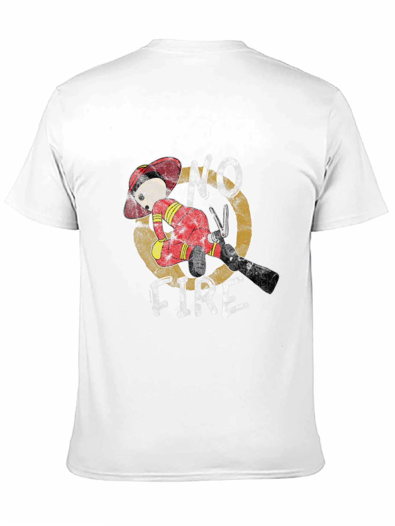 Black No Fire Graphic Tee - Firefighter Humor T-Shirt view 11