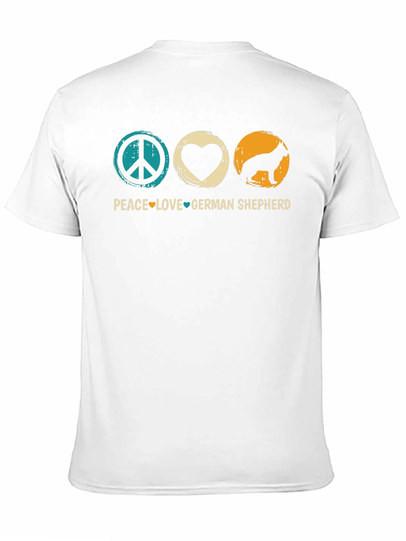 Black Peace Love German Shepherd T-Shirt view 11