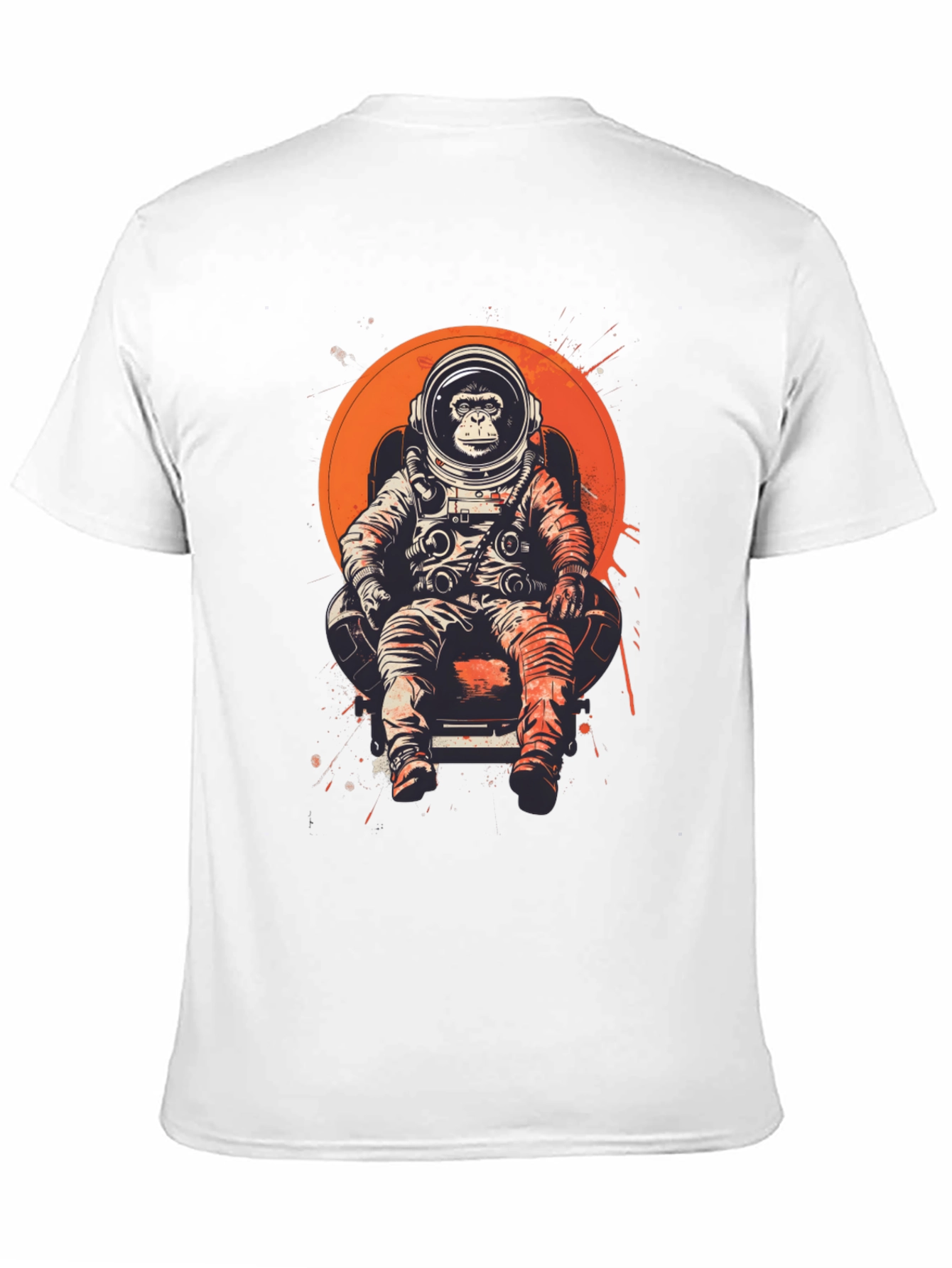 Black Astronaut Monkey T-Shirt - Space Chimpanzee Tee view 11