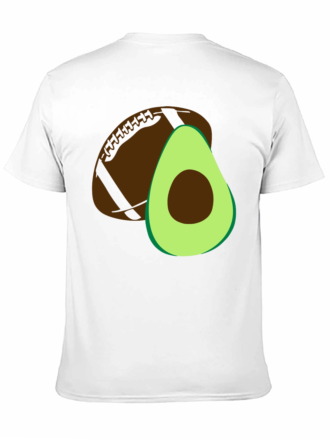 Black Avocado Football Graphic Tee - Casual Mens T-Shirt view 11