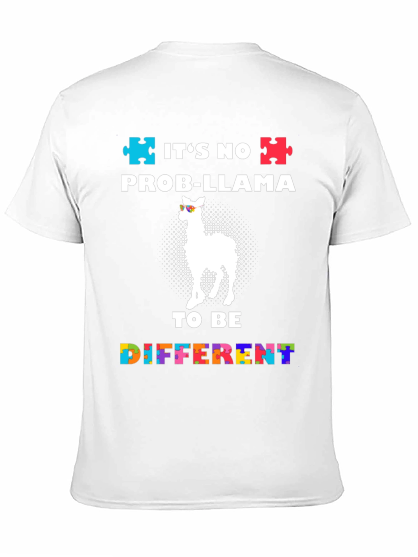 Black Autism Awareness Prob-Llama T-Shirt view 11