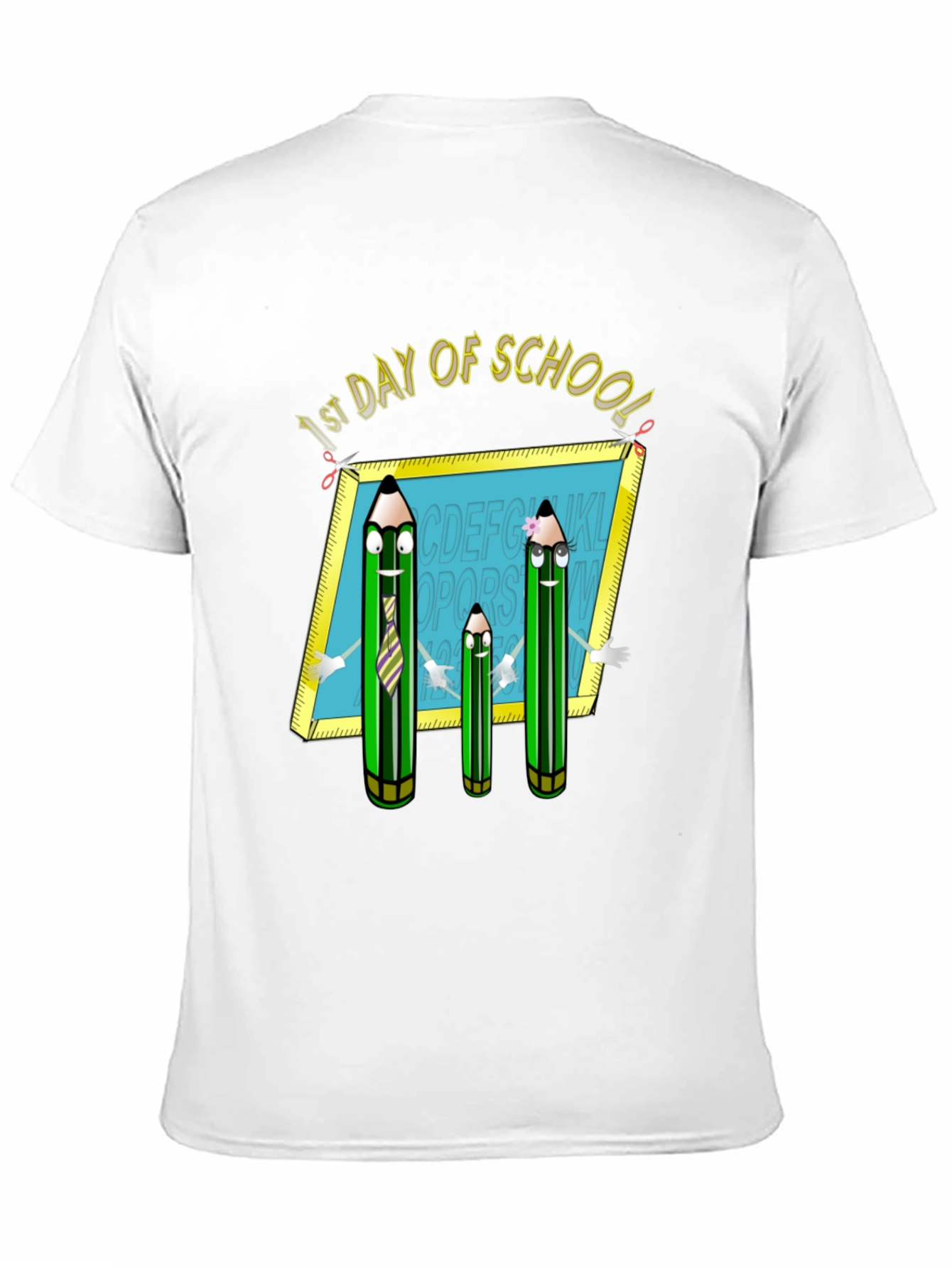 Black First Day of School T-Shirt: Animated Pencils view 11