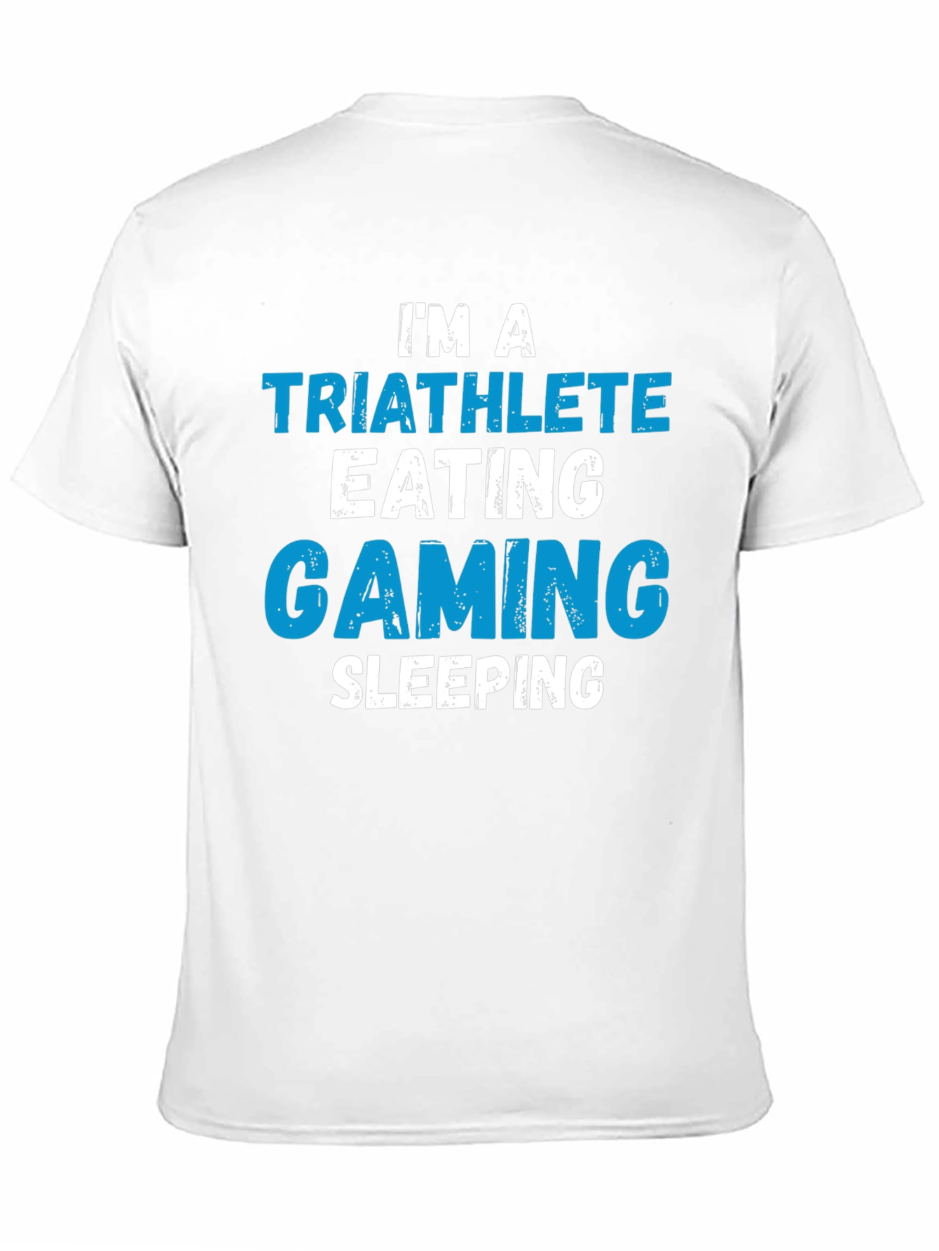 Black Triathlete Gaming Sleeping T-Shirt - Funny Sport Tee view 11