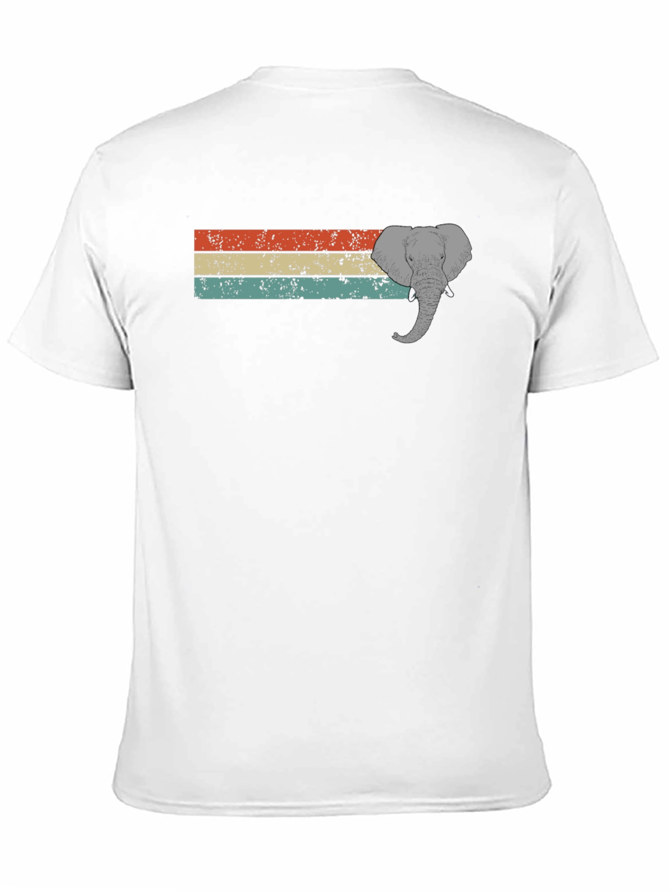 Black Retro Elephant Graphic T-Shirt - Unisex Style view 11