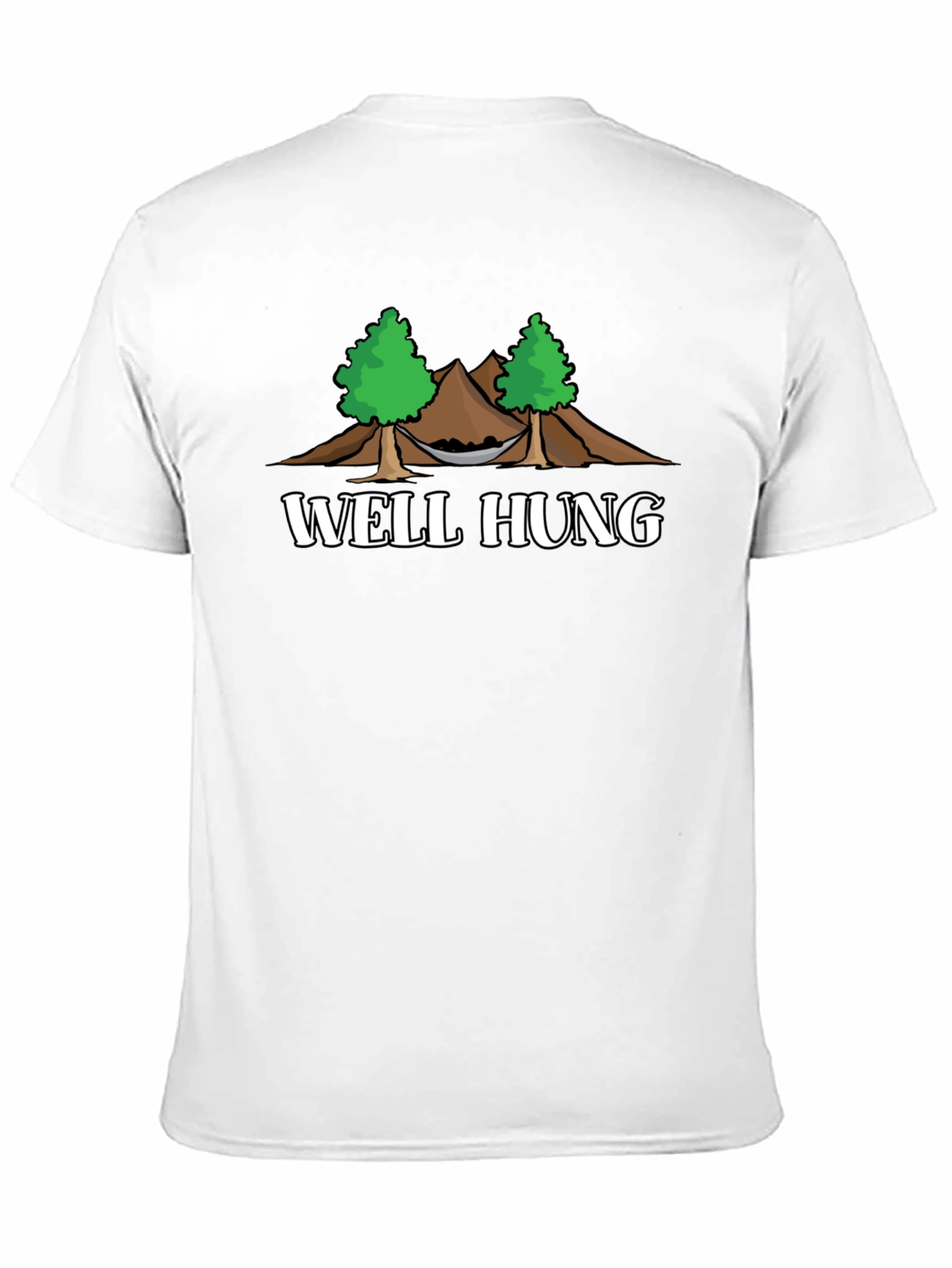 Black Well Hung Hammock T-Shirt - Funny Camping Graphic Tee view 11