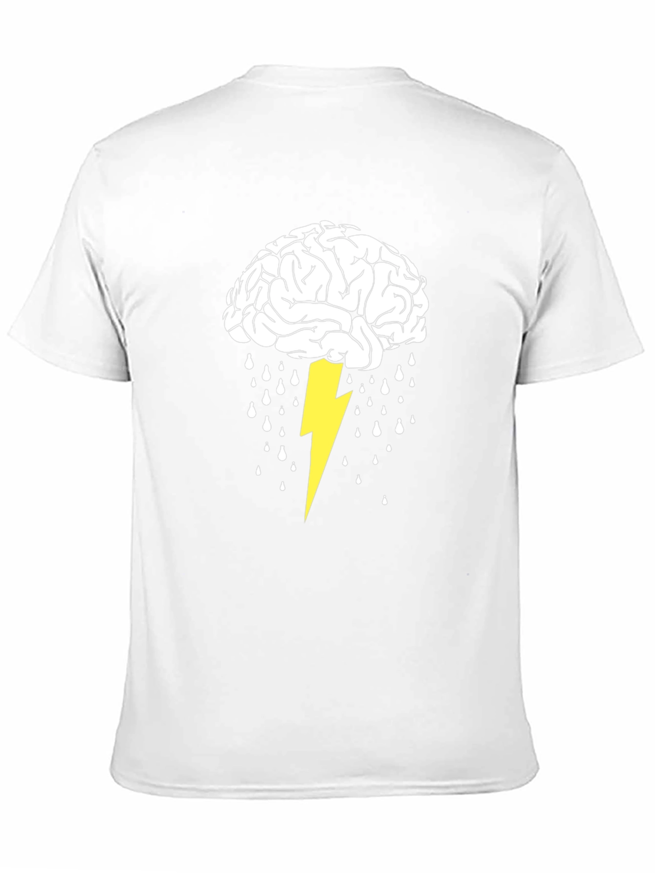 Black Brainstorm T-Shirt: Lightning Strikes Idea Graphic Tee view 11