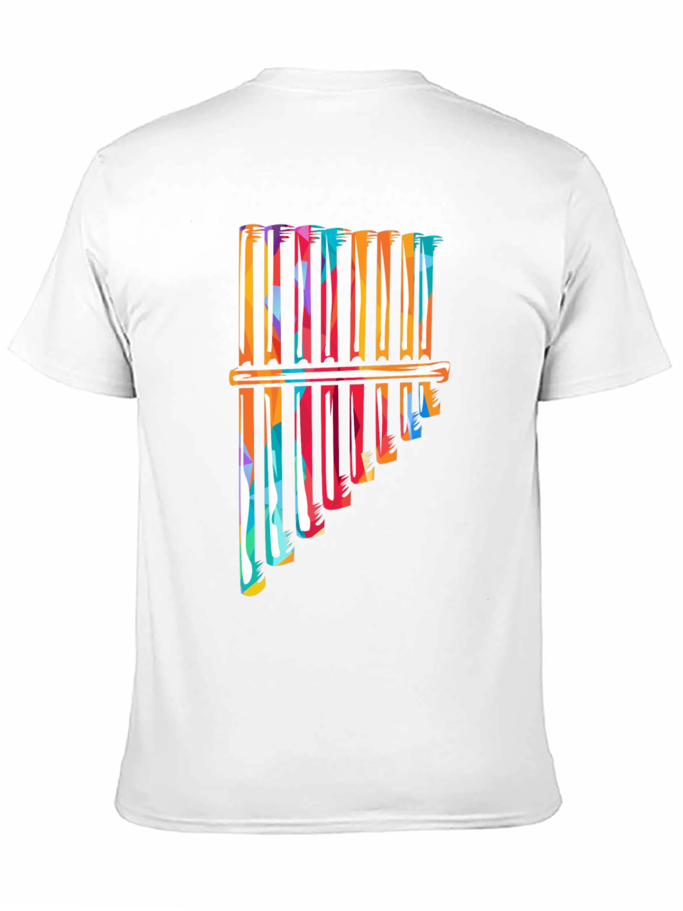 Black Colorful Pan Flute Graphic T-Shirt view 11