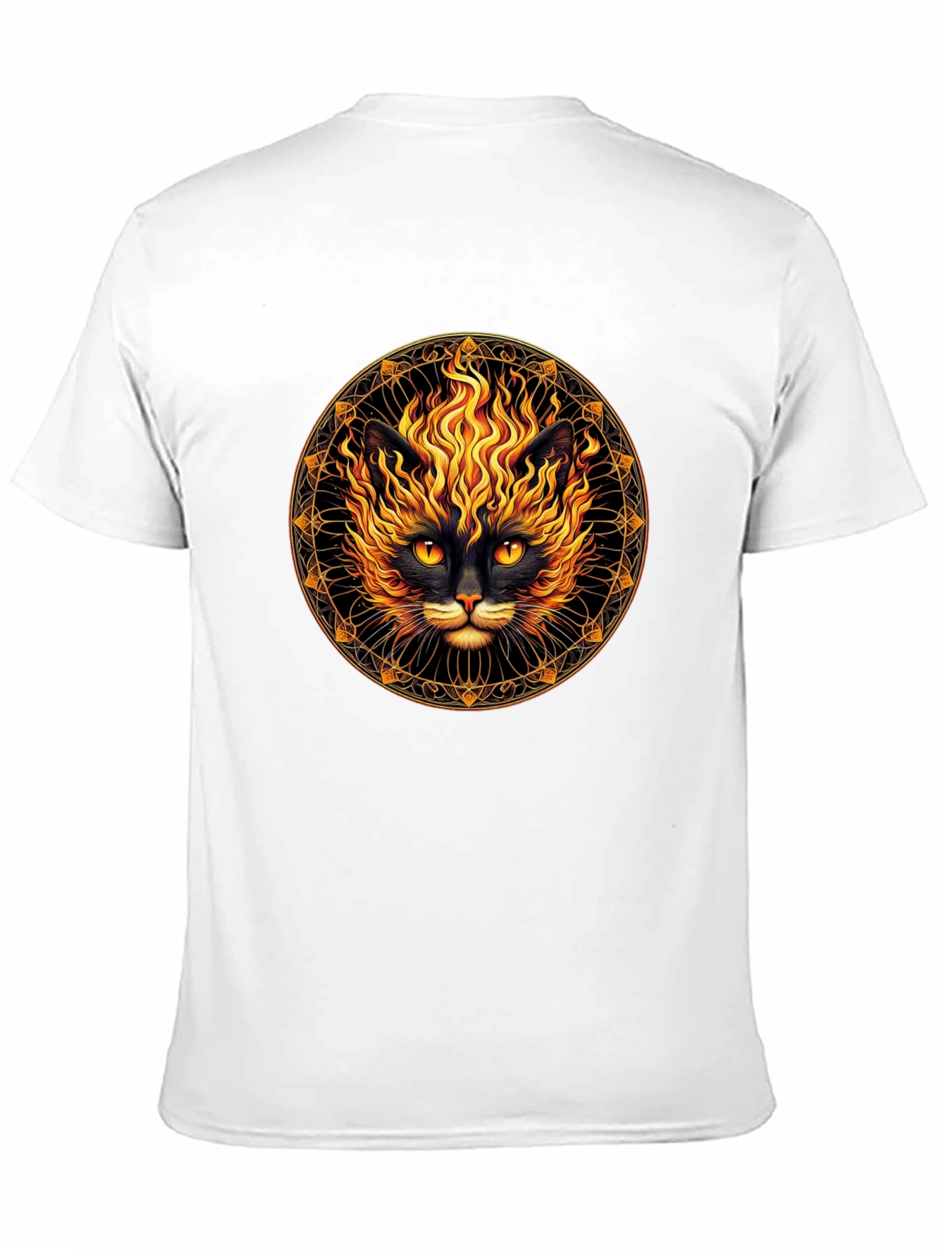 Black Fiery Cat Graphic T-Shirt - Black view 11