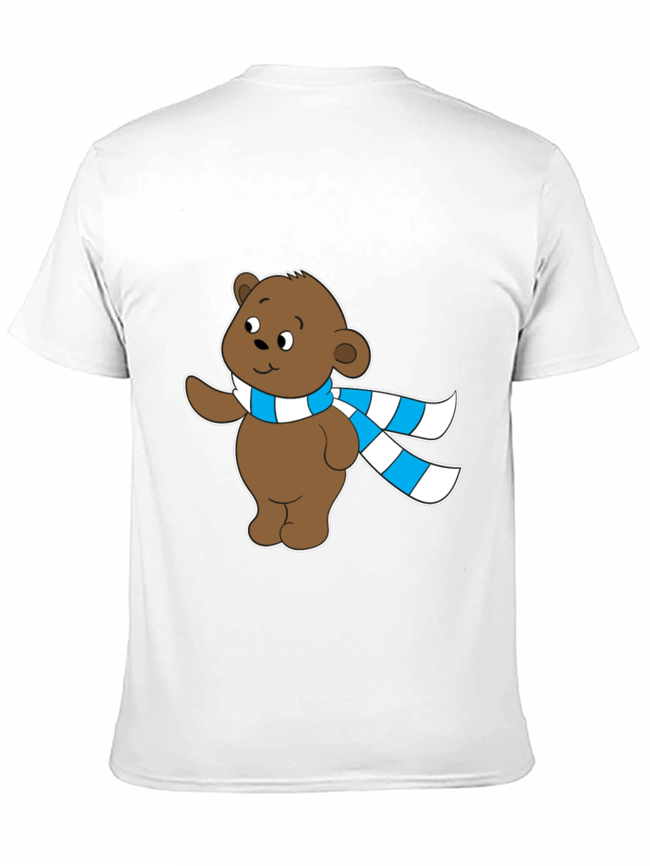 Black Cute Bear Scarf T-Shirt view 11