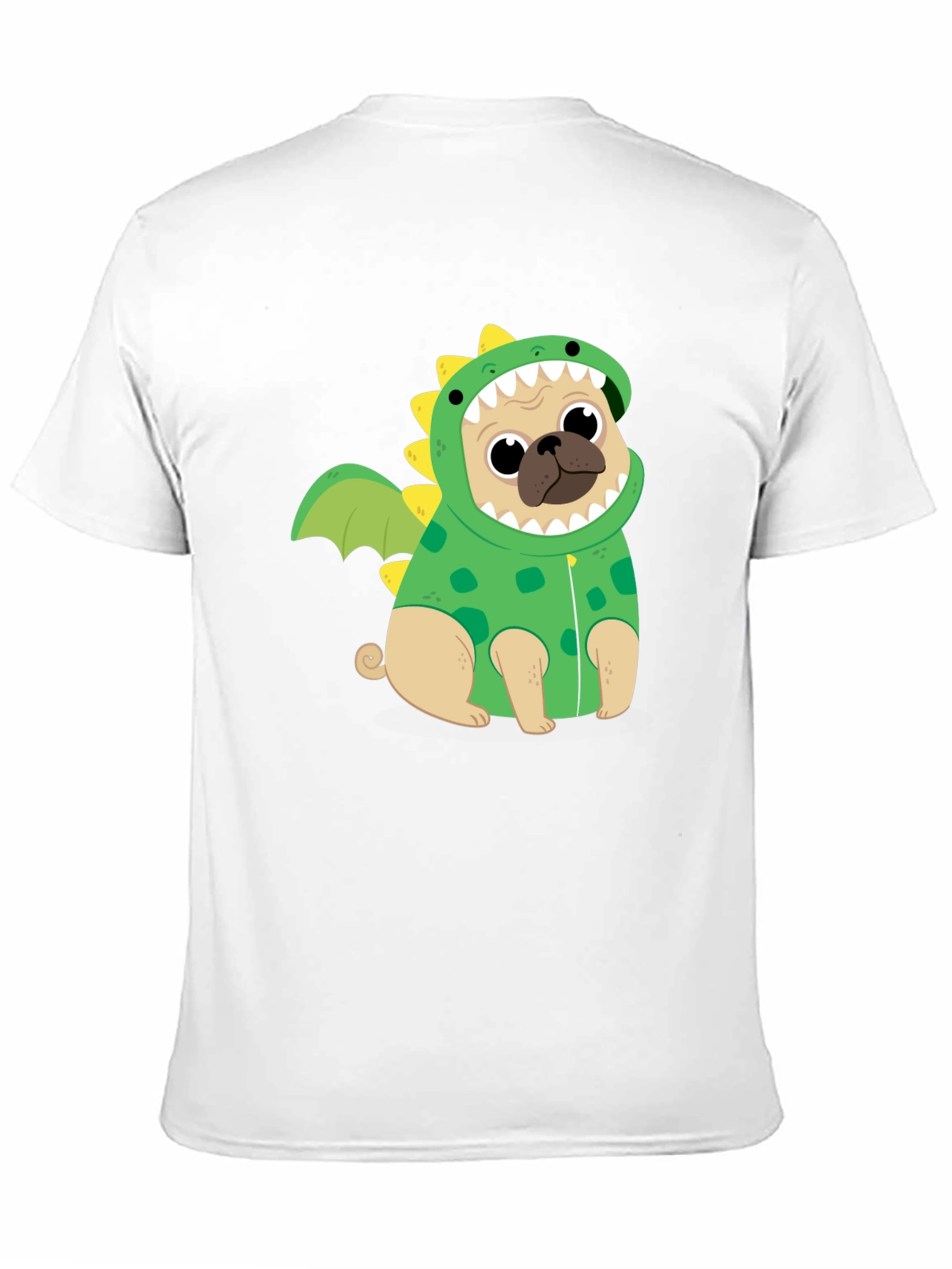 Black Pug Dinosaur Costume T-Shirt view 11