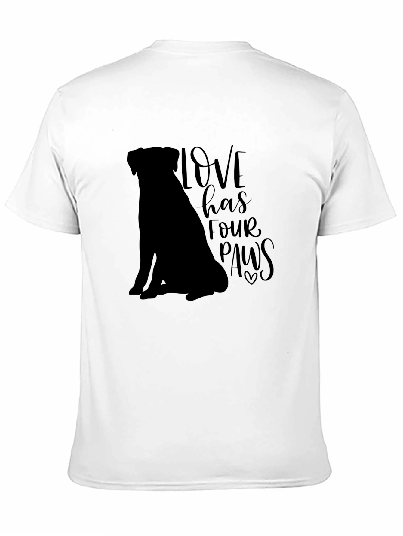 Black Love Has Four Paws Black T-Shirt view 11