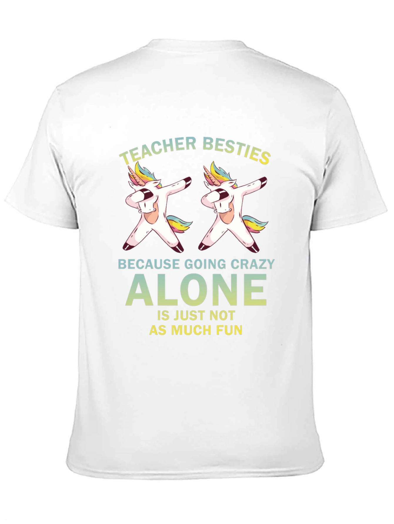 Teacher Besties Unicorn Dabbing Black T-Shirt - 11