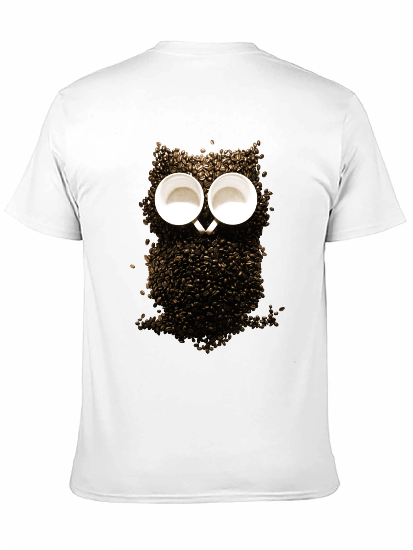 Black Coffee Bean Owl Graphic T-Shirt - Unique Design view 11