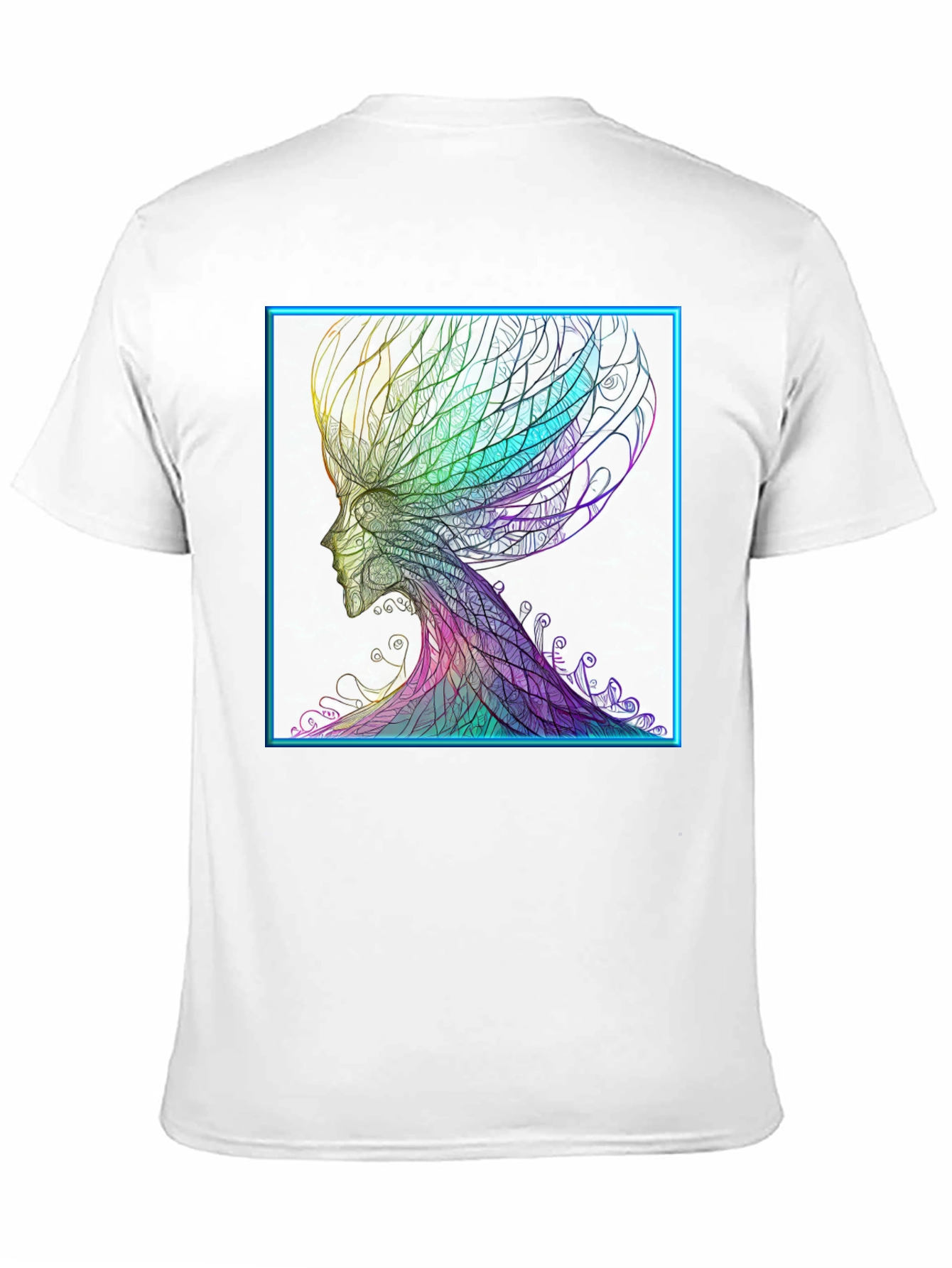 Black Abstract Art Tee - Colorful Head Design view 11