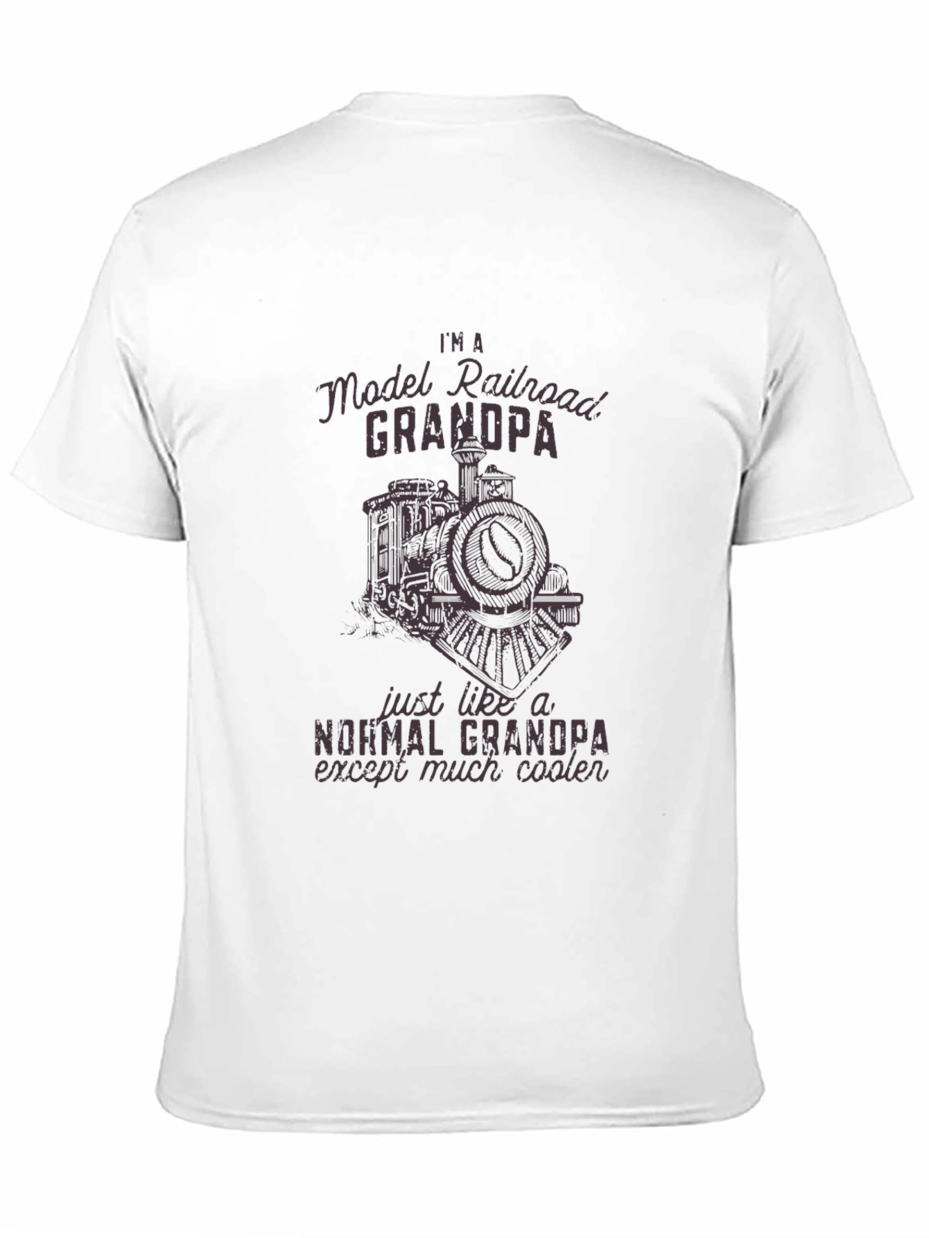 Black Model Railroad Grandpa T-Shirt - Cooler Than Normal! view 11