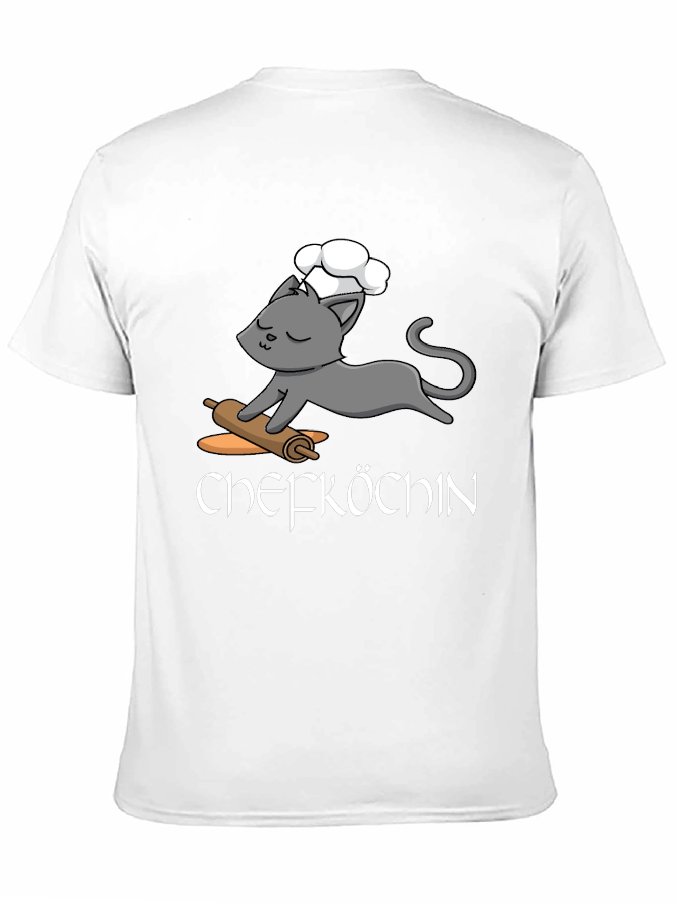 Black Chefkoch T-Shirt - Cute Cat Baker Design view 11