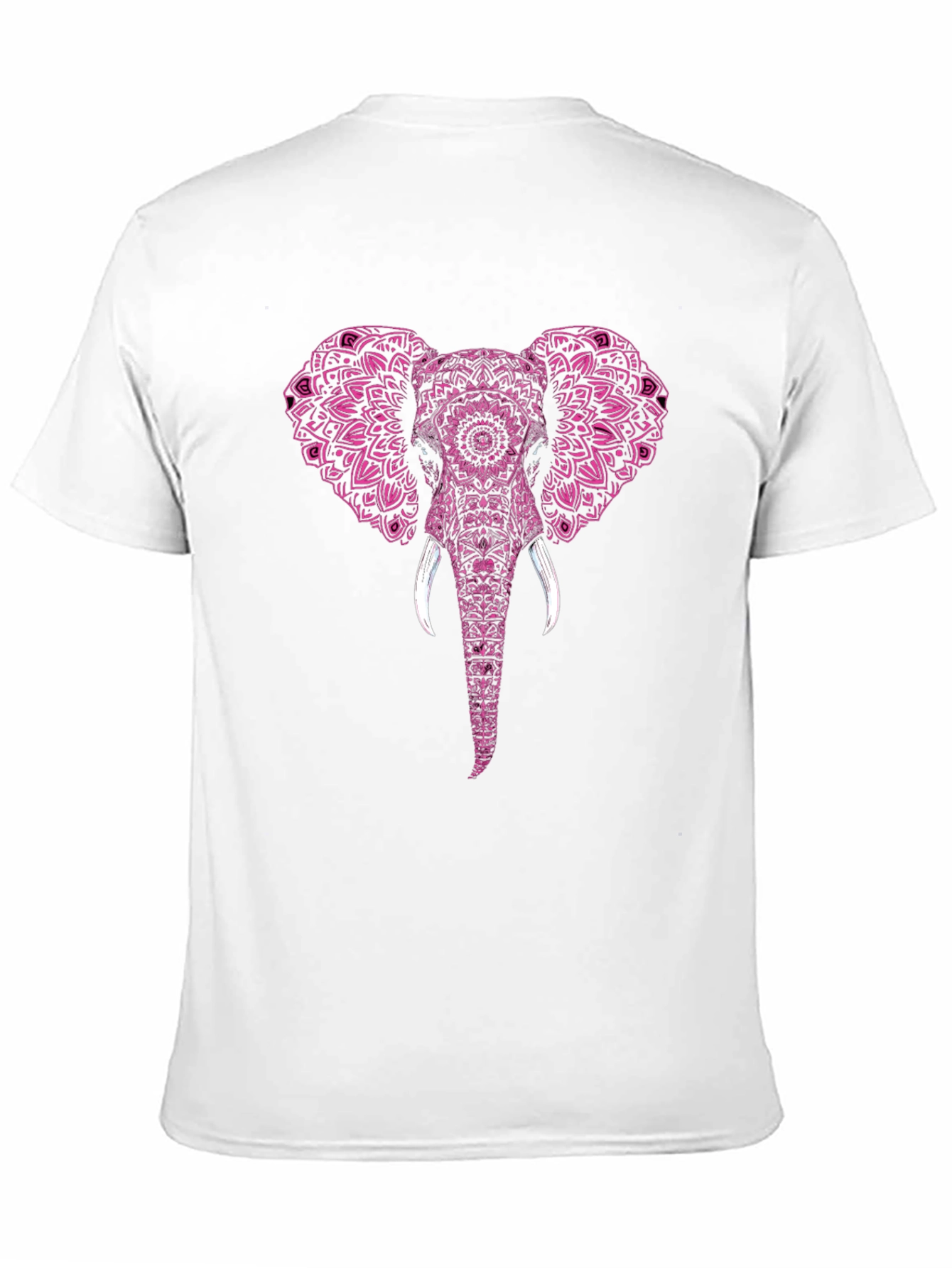 Black Elephant Mandala Print Men's T-Shirt view 11