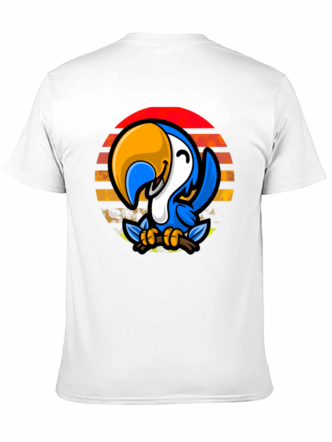 Black Parrot Sunset Graphic Tee - Casual Black T-Shirt view 11